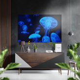 Jellyfish Brushed Aluminium Dibond Wall Art.